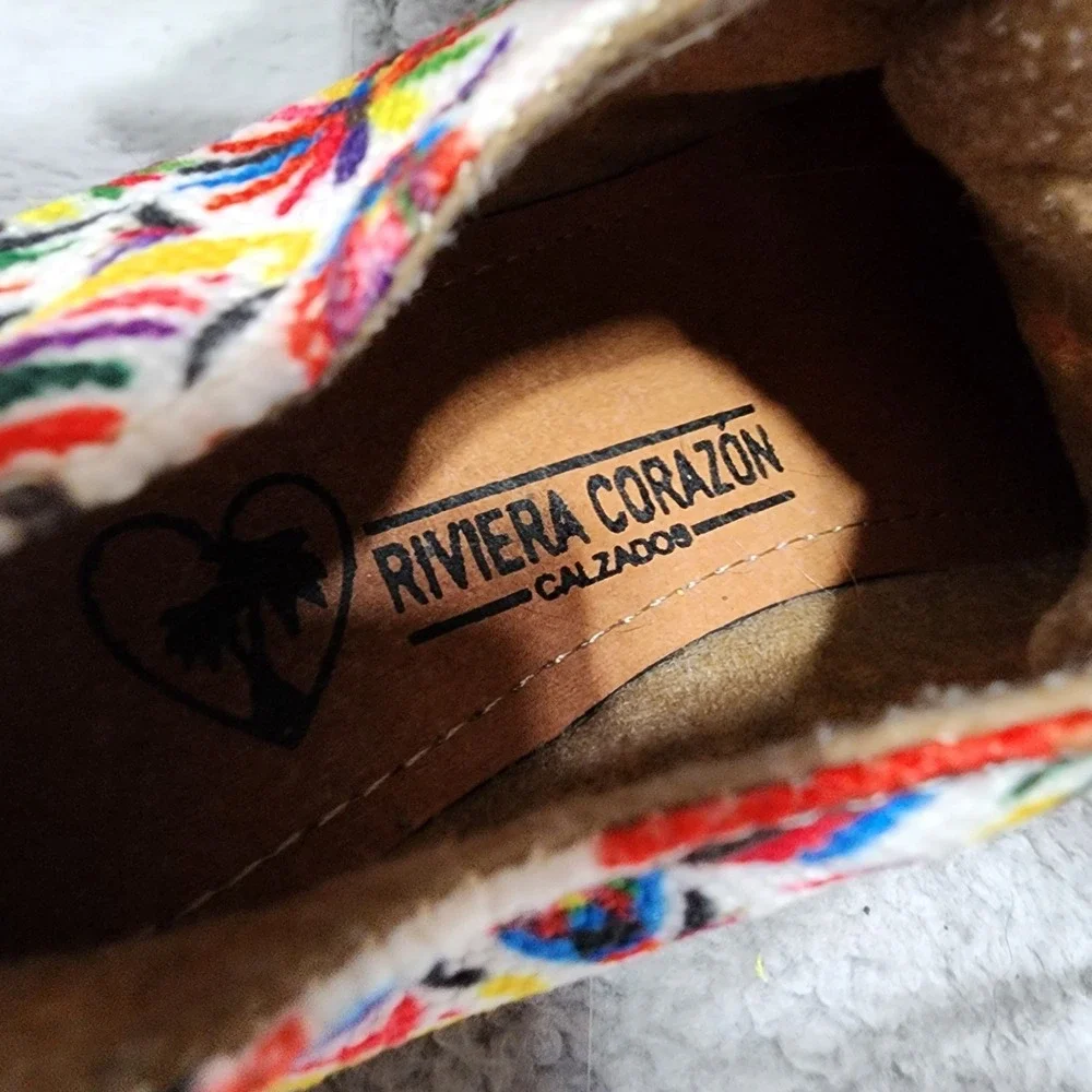 Riviera Corazon Espadrille‎ Calzados Shoes Womens Floral Birds Colorful Lace Up